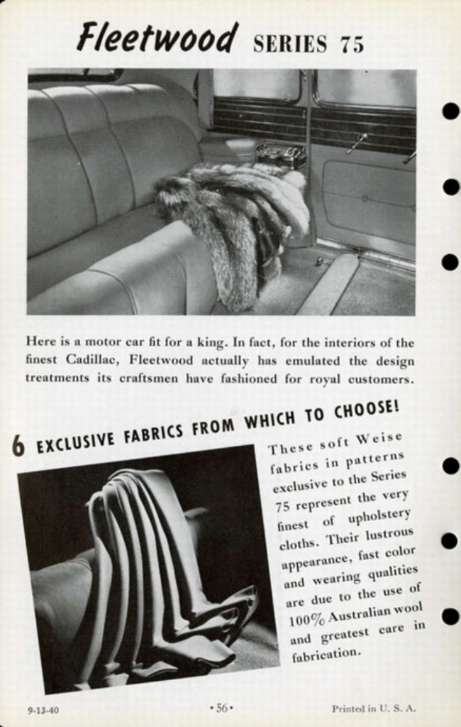 1941 Cadillac Salesmans Data Book Page 26